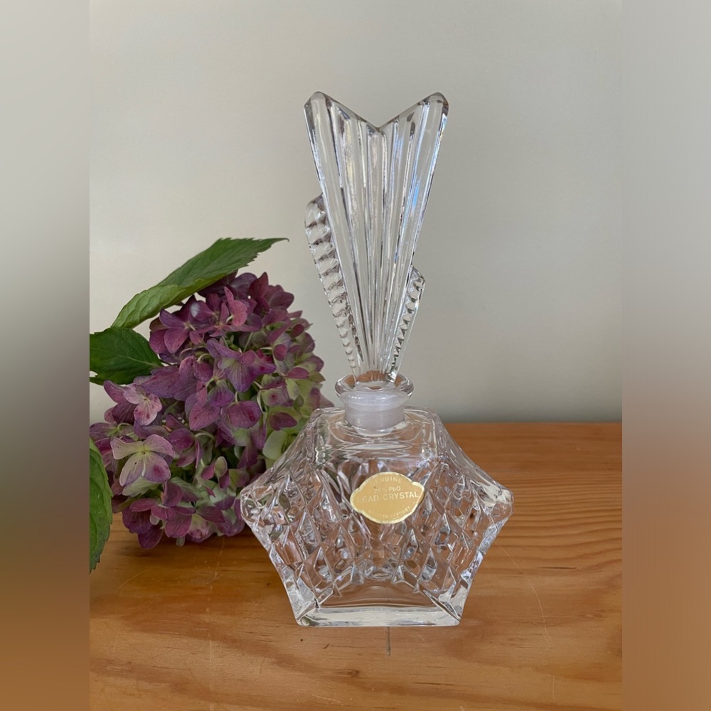 Vintage Art Deco Crystal Perfume Bottle Western Germany